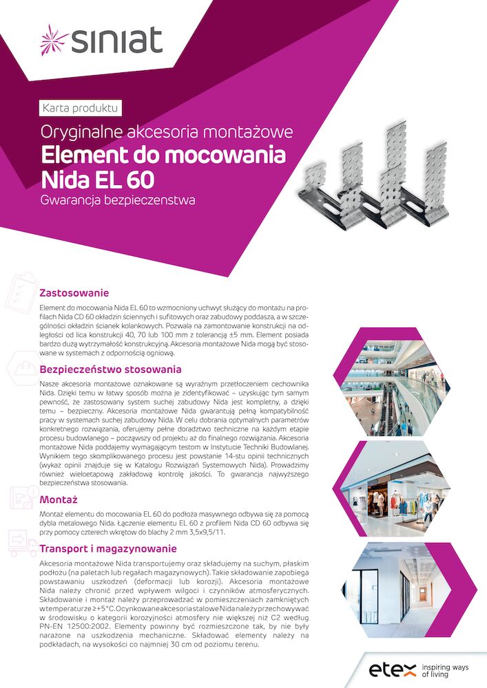 Element do mocowania Nida EL