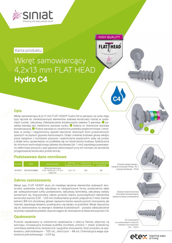 Wkręt FLAT HEAD® C4