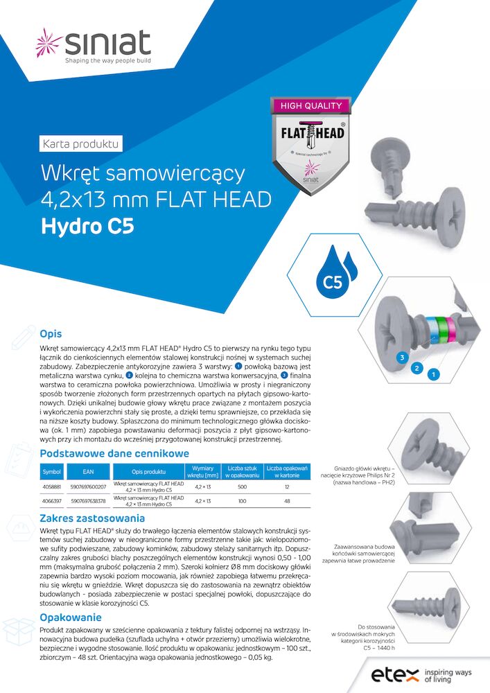 Wkręt FLAT HEAD® C5